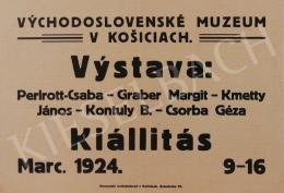  Kmetty János - A Vychodoslovenské Múzeum kiállítási plakátja, Kiállító művészek: Perlrott-Csaba Vilmos, Gráber Margit, Kmetty János, Kontuly Béla, Csorba Géza, Kassa, 1924